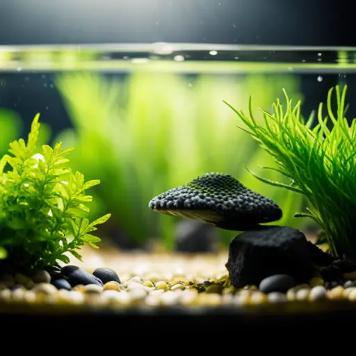 An image showing a series of steps to setting up an aquascape, including adding substrate, positioning plants and rocks, filling with water, and adding fish