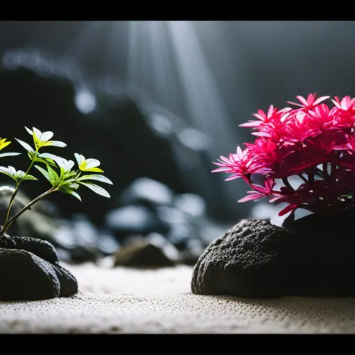 An image of a traditional Japanese Zen garden-inspired aquascape, with carefully placed rocks, sand, and minimalist plant arrangements, showcasing the influence of Japanese culture on aquascaping styles